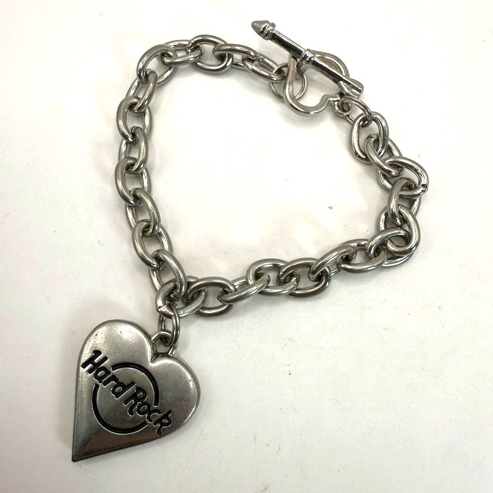 Hard Rock Cafe Silver Tone Toggle Bracelet – Collectible Music Jewelry